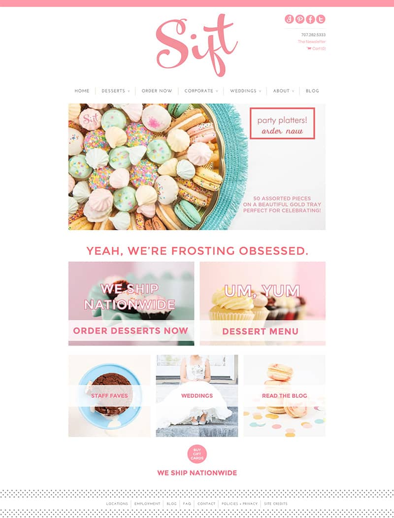 Showcase of 10 Beautiful Cupcake site Design Bluchic