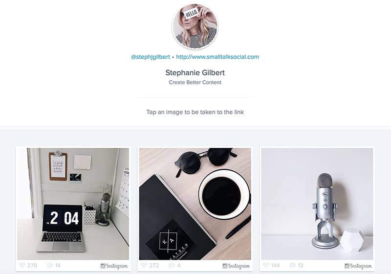 Example of how to use Link in profile in Instagram