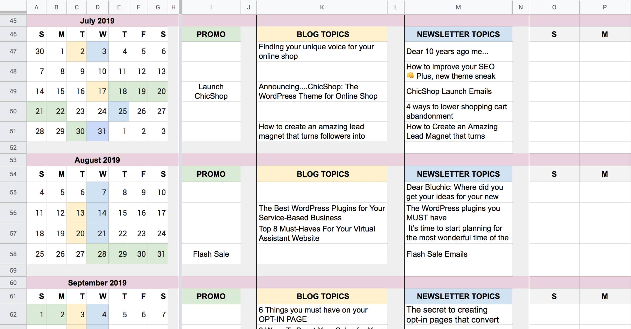 How We Plan Our Editorial Calendar Tips On How To Plan Yours Too Bluchic