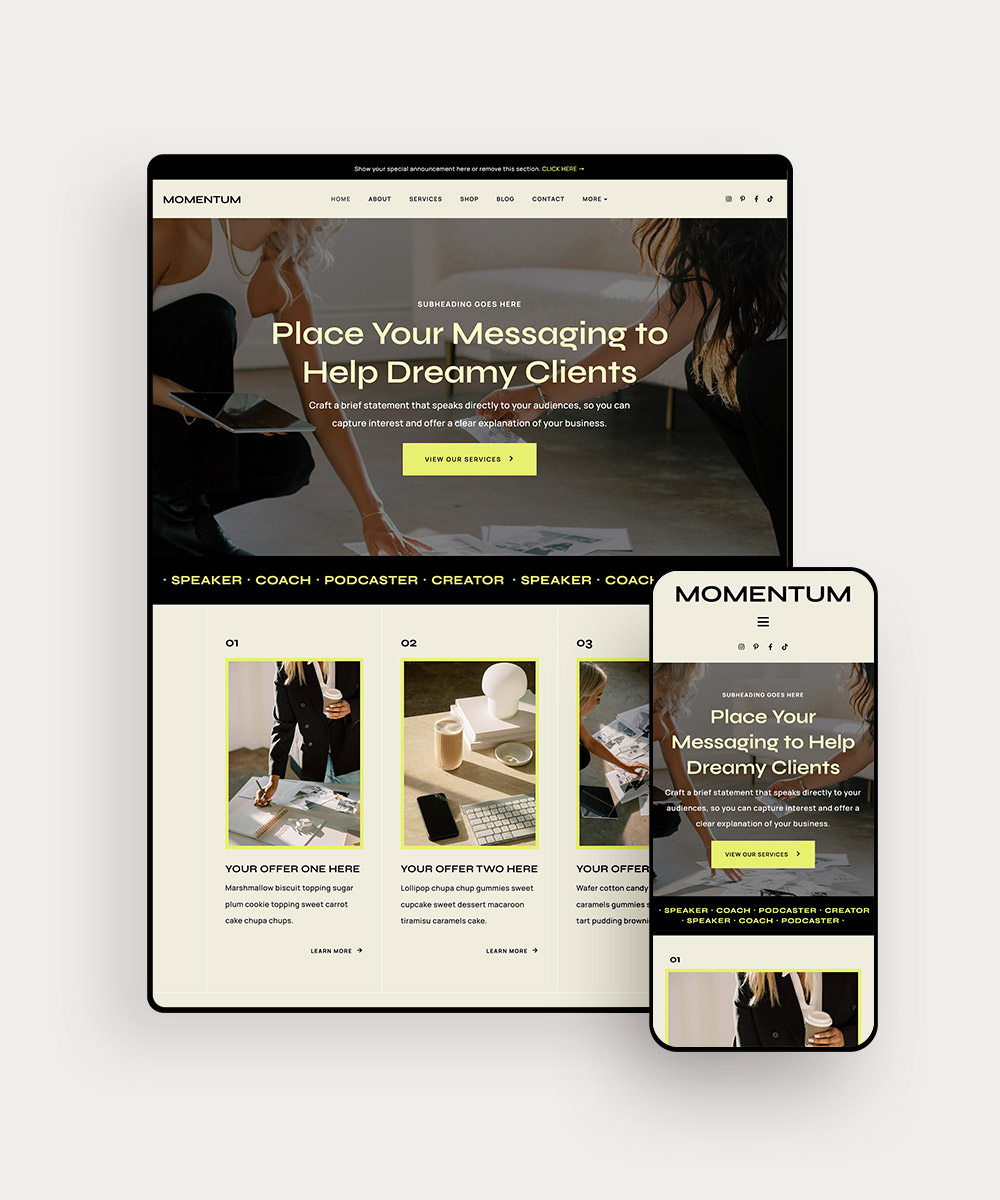 Momentum Elementor WordPress Theme for website