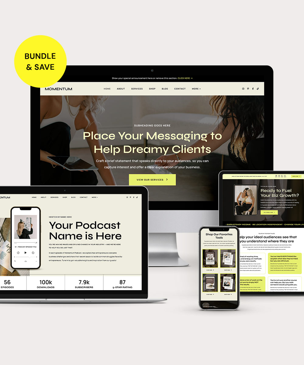 Momentum All-in-One Bundle Templates