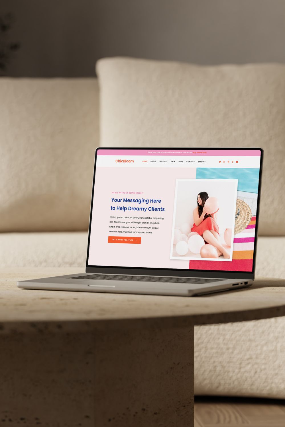 Mockup desktop ChicBloom WordPress Theme