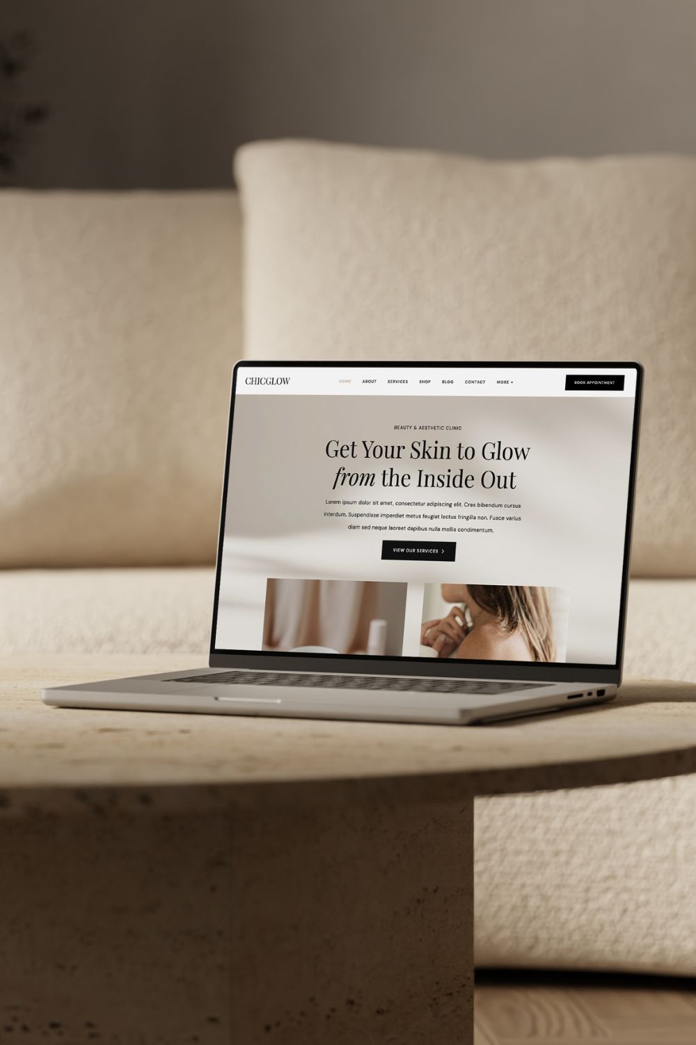 Mockup desktop ChicGlow WordPress Theme