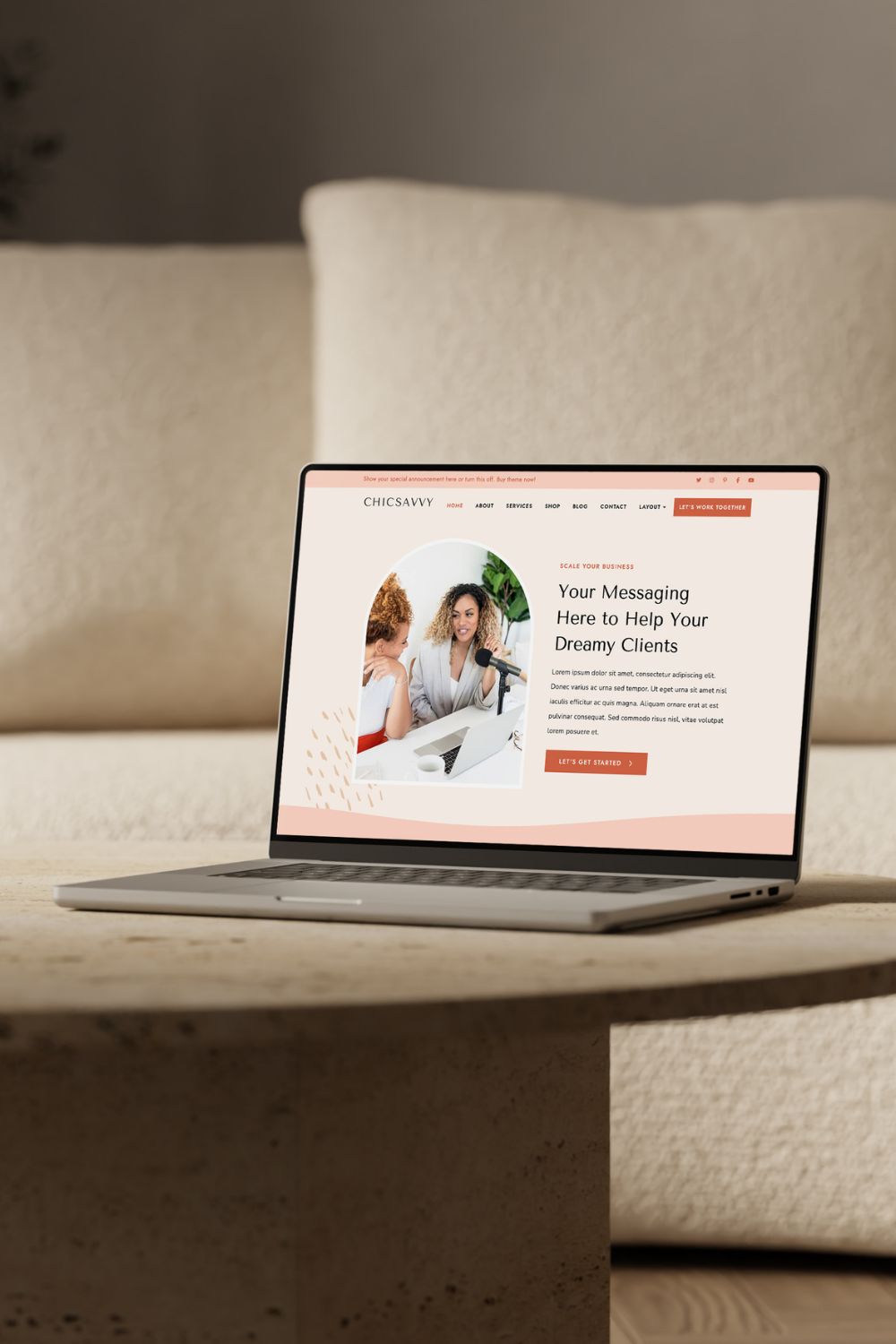 Mockup desktop ChicSavvy WordPress Theme